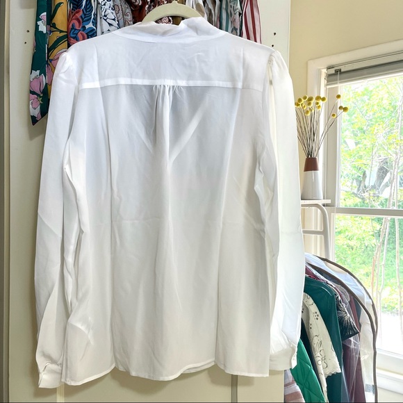 Maje The Bow Silk Top in White - Picture 8 of 11